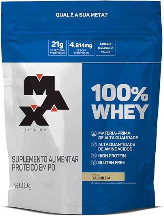 100% Whey Refil (900g) - Baunilha - Max Titanium, Max Titanium 100% Whey Refil (900g) - Baunilha - Max Titanium, Max Titanium - Imagem 1