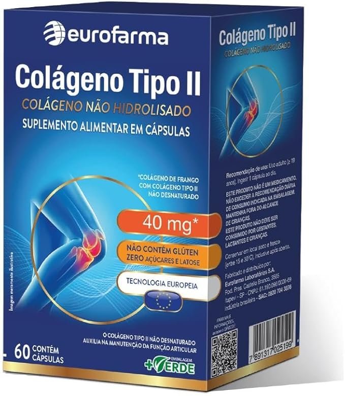 Colágeno tipo II Eurofarma - 60 cápsulas Colágeno tipo II Eurofarma - 60 cápsulas - Imagem 1