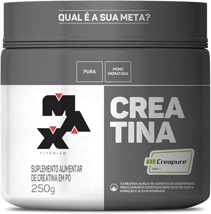 Creatina Monohidratada Creapure Em Pó 83 Doses Pote 250g Max Titanium Creatina Monohidratada Creapure Em Pó 83 Doses Pote 250g Max Titanium - Imagem 1