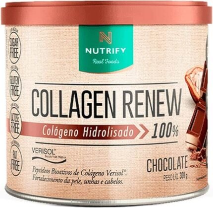 Nutrify - Collagen Renew Chocolate 300G - Colágeno Hidrolisado Verisol - Saúde e Beleza - Sabor Chocolate