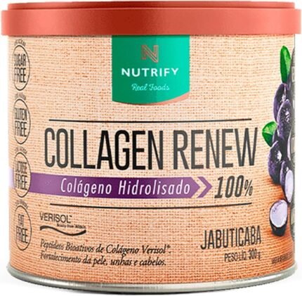 Nutrify Collagen Renew - Colágeno Hidrolisado em Pó - Sabor Jabuticaba - 300g - Sem Glúten, Sem Açúcar e Sem Lactose