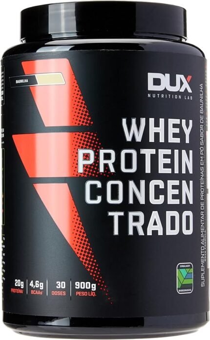 Whey Protein Concentrado Baunilha Pote 900g – Contribui para o Ganho Muscular Hipertrofia – Dux Human Health (Embalagem pode variar)