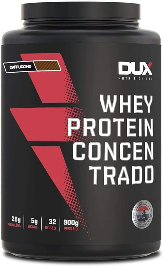 Whey Protein Concentrado Cappuccino Pote 900g – Contribui para o Ganho Muscular Hipertrofia – Dux Human Health Whey Protein Concentrado Cappuccino Pote 900g – Contribui para o Ganho Muscular Hipertrofia – Dux Human Health - Imagem 1